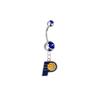 Indiana Pacers Silver Blue Swarovski Belly Button Navel Ring - Customize Gem Colors