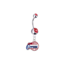 Los Angeles Clippers Silver Red Swarovski Belly Button Navel Ring - Customize Gem Colors