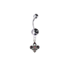New Orleans Pelicans Silver Black Swarovski Belly Button Navel Ring - Customize Gem Colors