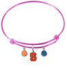 Syracuse Orange PINK Color Edition Expandable Wire Bangle Charm Bracelet