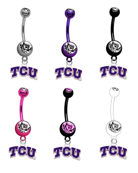 TCU Texas Christian Horned Frogs NCAA College Belly Button Navel Ring - Pick Your Color