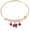 Tampa Bay Buccaneers Gold NFL Expandable Wire Bangle Charm Bracelet
