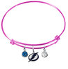 Tampa Bay Lightning Color Edition PINK Expandable Wire Bangle Charm Bracelet