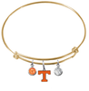 Tennessee Volunteers Vols GOLD Color Edition Expandable Wire Bangle Charm Bracelet