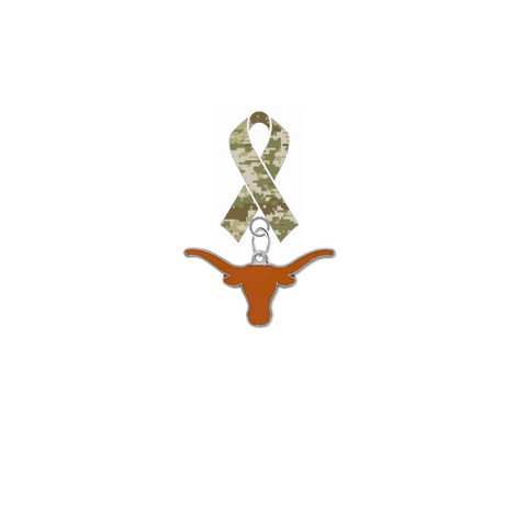 Texas Longhorns Salute to Service Military Appreciation Camo Ribbon Lapel Pin
