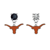 Texas Longhorns BLACK & CLEAR Swarovski Crystal Stud Rhinestone Earrings