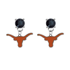 Texas Longhorns BLACK Swarovski Crystal Stud Rhinestone Earrings