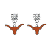 Texas Longhorns CLEAR Swarovski Crystal Stud Rhinestone Earrings