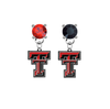 Texas Tech Red Raiders RED & BLACK Swarovski Crystal Stud Rhinestone Earrings