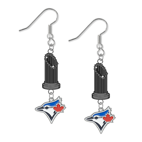Toronto Blue Jays MLB World Series Trophy Dangle Earrings