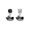 UNLV Las Vegas Rebels BLACK & CLEAR Swarovski Crystal Stud Rhinestone Earrings