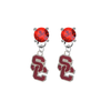 USC Southern California Trojans 2 RED Swarovski Crystal Stud Rhinestone Earrings