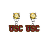USC Southern California Trojans GOLD Swarovski Crystal Stud Rhinestone Earrings