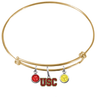 USC Southern California Trojans GOLD Color Edition Expandable Wire Bangle Charm Bracelet