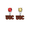 USC Southern California Trojans RED & GOLD Swarovski Crystal Stud Rhinestone Earrings