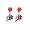 Utah Utes RED Swarovski Crystal Stud Rhinestone Earrings