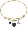 Vegas Golden Knights Color Edition GOLD Expandable Wire Bangle Charm Bracelet