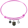 Vegas Golden Knights Color Edition PINK Expandable Wire Bangle Charm Bracelet