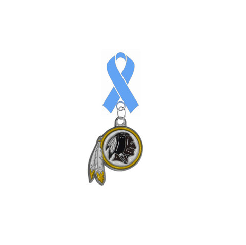 Washington Redskins NFL Prostate Cancer Awareness / Fathers Day Light Blue Ribbon Lapel Pin
