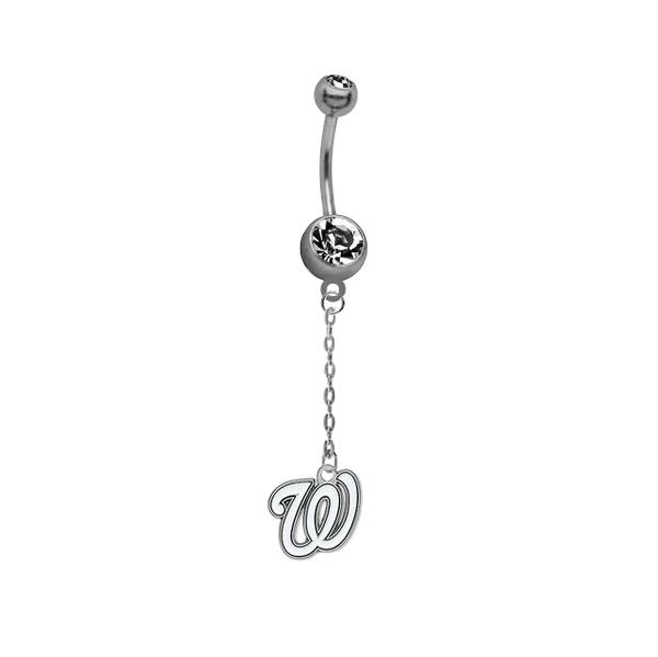 Washington Nationals Dangle Chain Belly Button Navel Ring