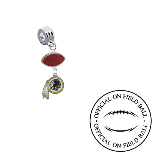 Washington Redskins On Field Football Universal European Bracelet Charm (Pandora Compatible)