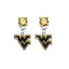 West Virginia Mountaineers GOLD Swarovski Crystal Stud Rhinestone Earrings