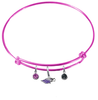 Wisconsin Whitewater Warhawks PINK Color Edition Expandable Wire Bangle Charm Bracelet
