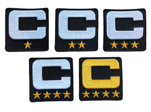 2025 Black Captain C Patch w/ Stars Iron On Jersey Football Captains Patch Premium Embroidered Stitched