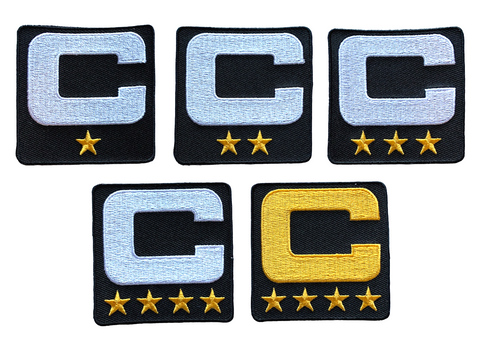 2025 Black Captain C Patch w/ Stars Iron On Jersey Football Captains Patch Premium Embroidered Stitched