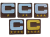 2025 Brown Captain C Patch w/ Stars Iron On Jersey Football Captains Patch Premium Embroidered Stitched