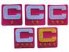 2025 Hot Pink Captain C Patch w/ Stars Iron On Jersey Football Captains Patch Premium Embroidered Stitched
