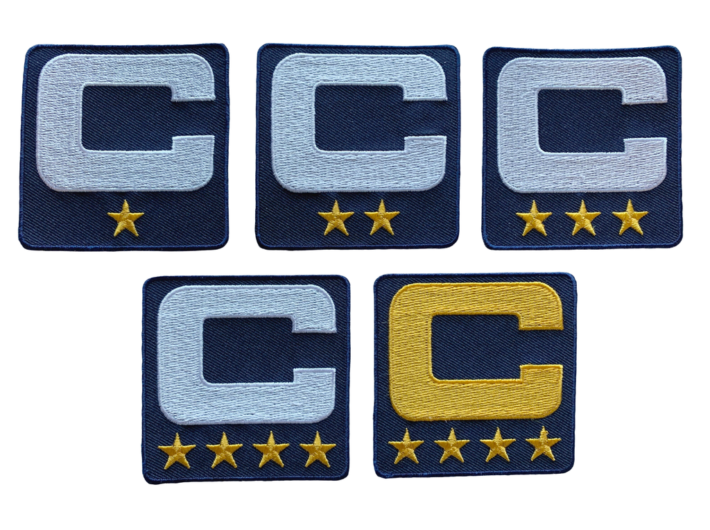 2025 Navy Blue Captain C Patch w/ Stars Iron On Jersey Football Captains Patch Premium Embroidered Stitched