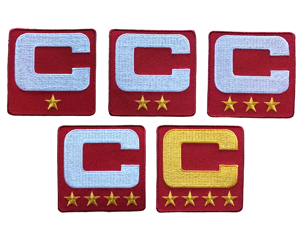 2025 Red Captain C Patch w/ Stars Iron On Jersey Football Captains Patch Premium Embroidered Stitched
