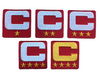 2025 Red Captain C Patch w/ Stars Iron On Jersey Football Captains Patch Premium Embroidered Stitched