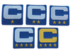 2025 Royal Blue Captain C Patch w/ Stars Iron On Jersey Football Captains Patch Premium Embroidered Stitched