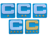 2025 Light Blue Captain C Patch w/ Stars Iron On Jersey Football Captains Patch Premium Embroidered Stitched