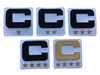 2025 White Black Metallic Gold COLOR RUSH Captain C Patch w/ Stars Iron On Jersey Football Captains Patch Premium Embroidered Stitched