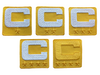 2025 Yellow Gold Captain C Patch w/ Stars Iron On Jersey Football Captains Patch Premium Embroidered Stitched