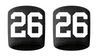 Custom Number Black w/ White Sweatband Wristband Embroidered Stitched Football Baseball Soccer Softball Basketball Lacrosse
