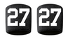 Custom Number Black w/ White Sweatband Wristband Embroidered Stitched Football Baseball Soccer Softball Basketball Lacrosse