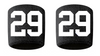 Custom Number Black w/ White Sweatband Wristband Embroidered Stitched Football Baseball Soccer Softball Basketball Lacrosse