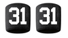 Custom Number Black w/ White Sweatband Wristband Embroidered Stitched Football Baseball Soccer Softball Basketball Lacrosse