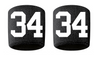 Custom Number Black w/ White Sweatband Wristband Embroidered Stitched Football Baseball Soccer Softball Basketball Lacrosse