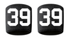 Custom Number Black w/ White Sweatband Wristband Embroidered Stitched Football Baseball Soccer Softball Basketball Lacrosse