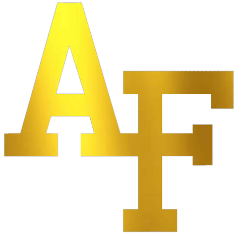Air Force Falcons GOLD CHROME MIRROR Team Logo Premium DieCut Vinyl Decal PICK SIZE