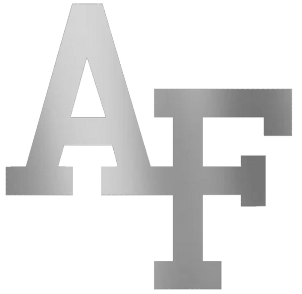 Air Force Falcons SILVER CHROME MIRROR Team Logo Premium DieCut Vinyl Decal PICK SIZE