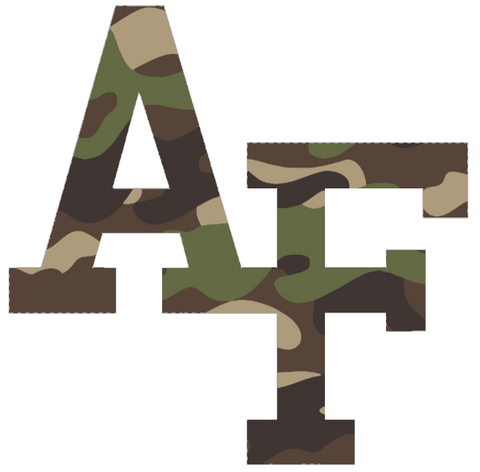 Air Force Falcons Woodland Camo Camouflage Team Logo Premium DieCut Vinyl Decal PICK SIZE