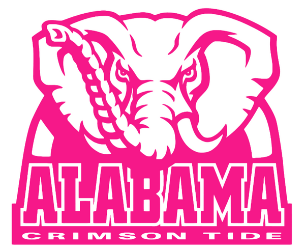 Alabama Crimson Tide Hot Pink Alternate Logo Premium DieCut Vinyl Decal PICK SIZE