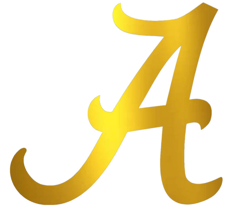 Alabama Crimson Tide GOLD CHROME MIRROR Team Logo Premium DieCut Vinyl Decal PICK SIZE