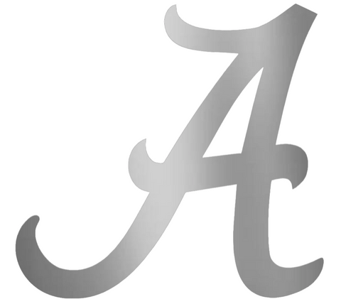Alabama Crimson Tide SILVER CHROME MIRROR Team Logo Premium DieCut Vinyl Decal PICK SIZE